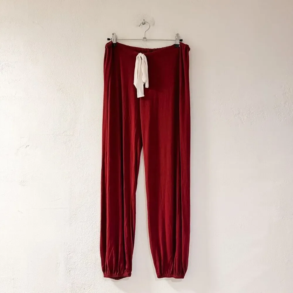 Eberjey Gisele Tencel Modal Slouchy Pajama Pants in Burgundy Medium
